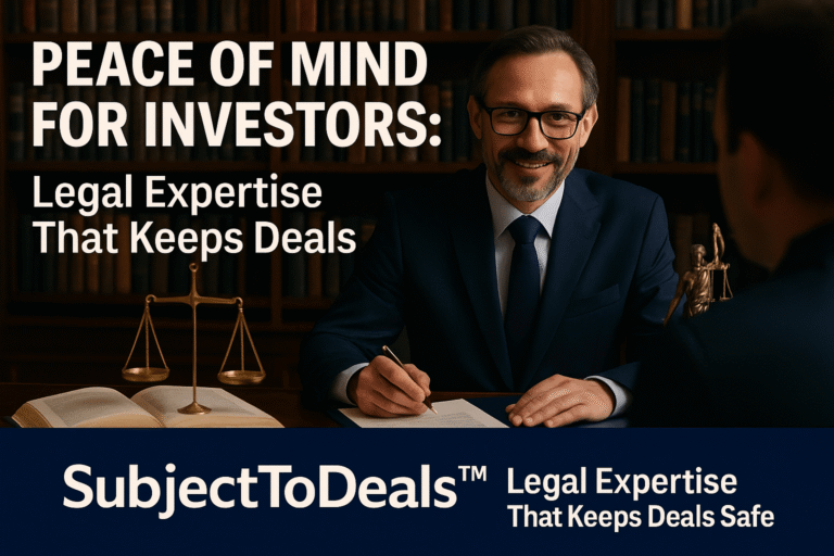Peace of Mind for Investors: Legal Expertise That Keeps Deals Safe