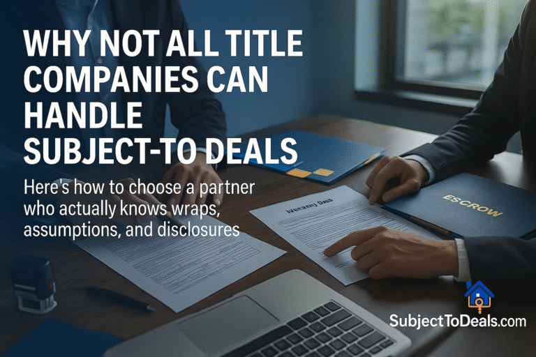 Why Not All Title Companies Can Handle Subject-To Deals