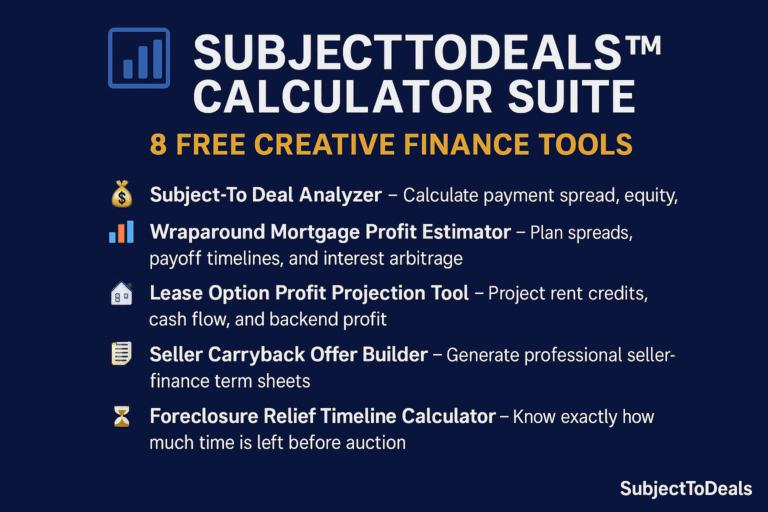 📊 SubjectToDeals™ Calculator Suite