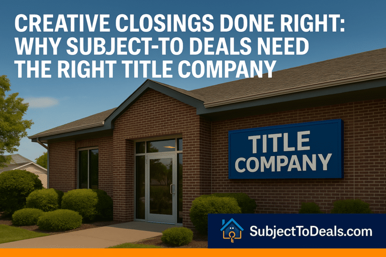 Creative Closings Done Right: Why Subject-To Deals Need the Right Title Company