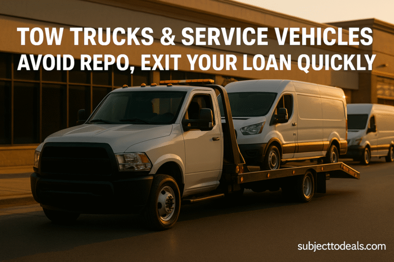 Tow Trucks & Service Vehicles – Avoid Repo, Exit Your Loan Quickly