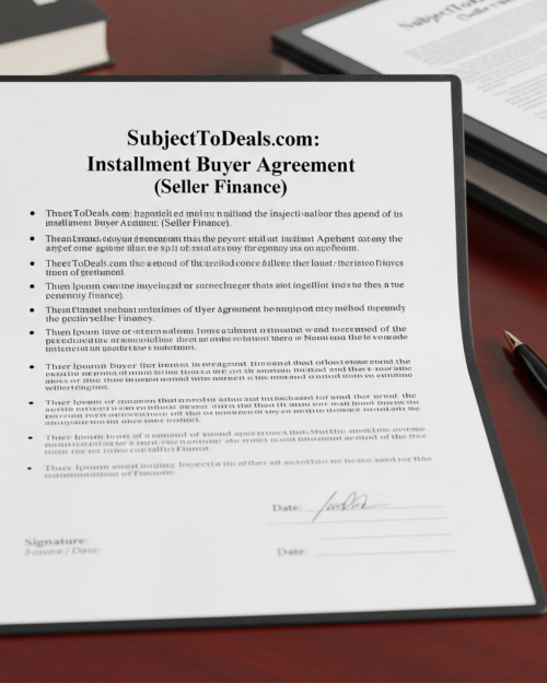 Installment Buyer Agreement (Seller Finance)